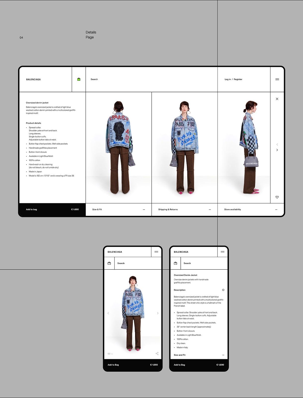 balenciaga website designer