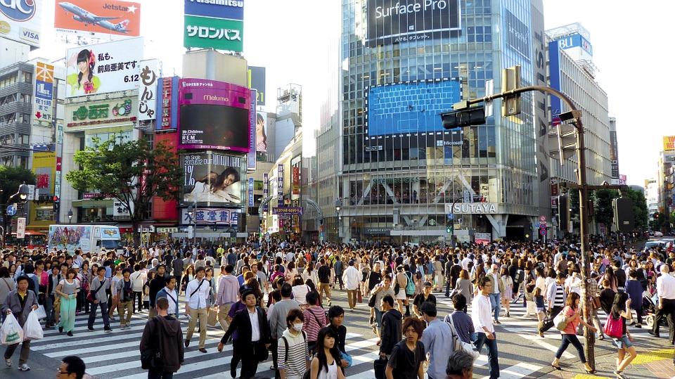 Japan, Tokyo, Shibuya, Japanese, Building, Crowd