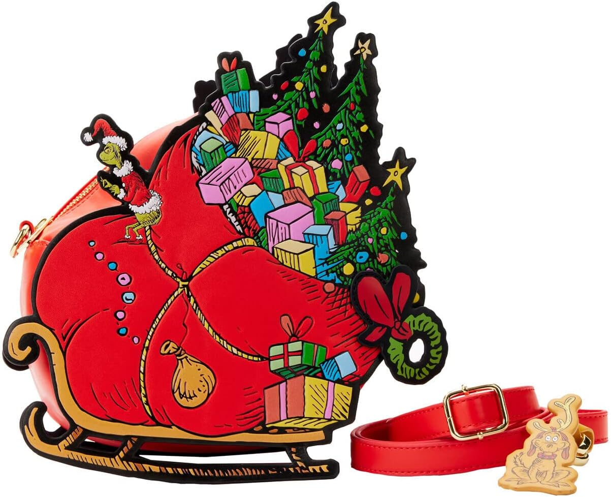 grinch sleigh cross body bag