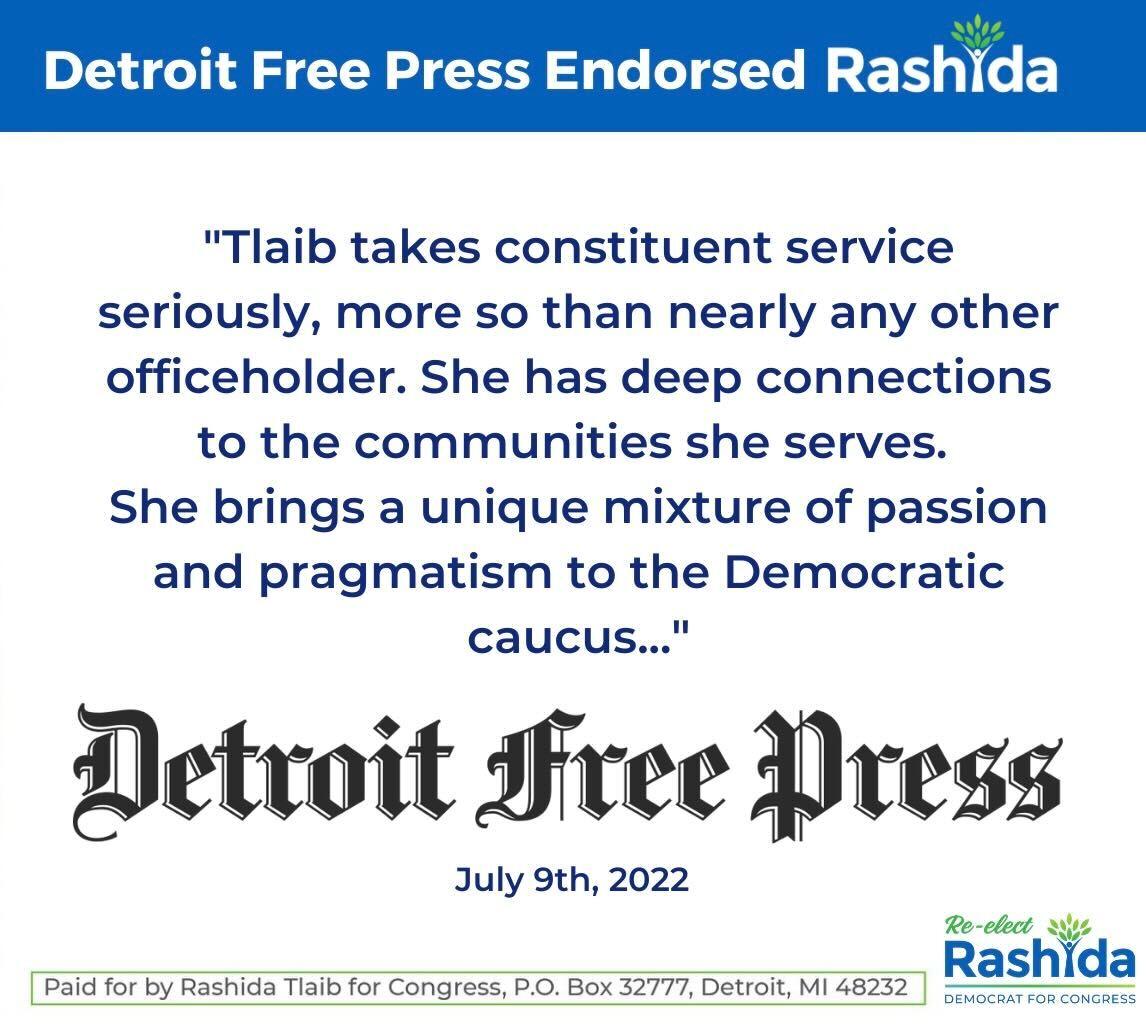Detroit Free Press Endorses Rashida