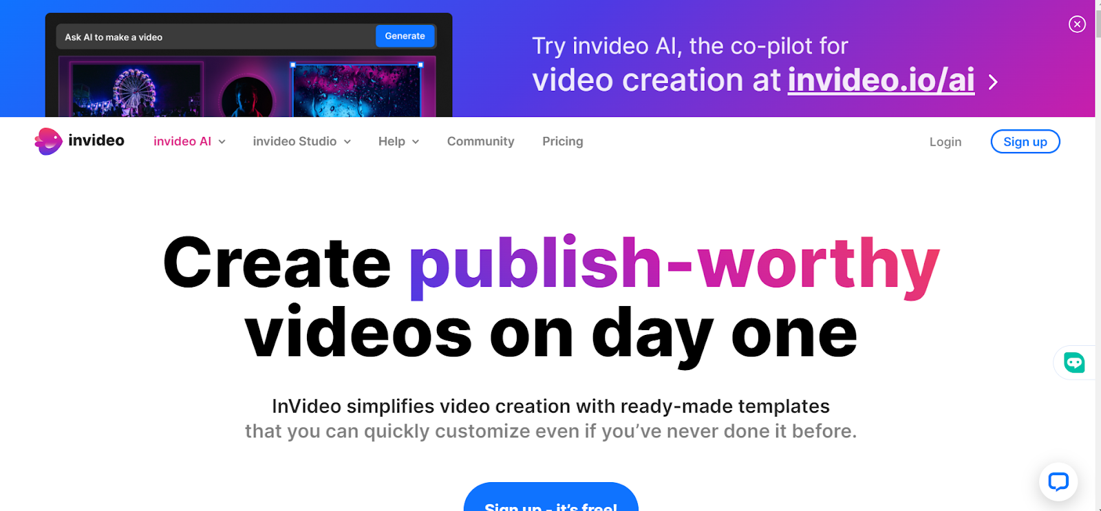 „InVideo“: laiką taupanti vaizdo įrašų rengyklė.