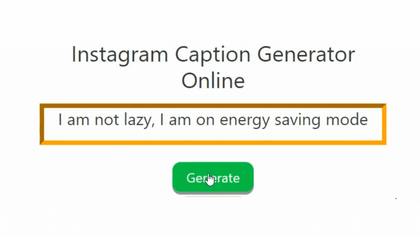 Instagram caption generator suggests random caption