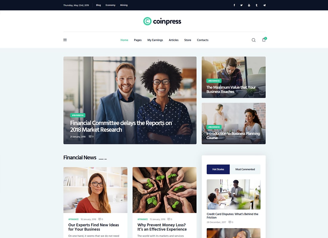 Coinpress |  Tema de WordPress para blogs y revistas de criptomonedas