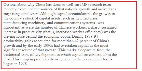 مصادر نمو الاقتصاد الصيني