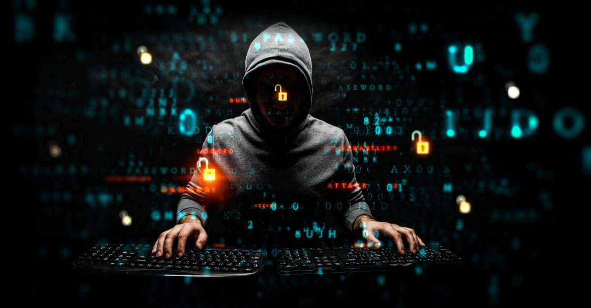 Hacker com capuz tema escuro  