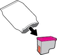 Graphic - Remove plastic wrap from cartridge using the orange tab