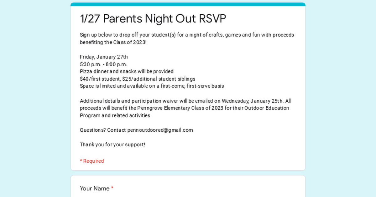 1/27 Parents Night Out RSVP