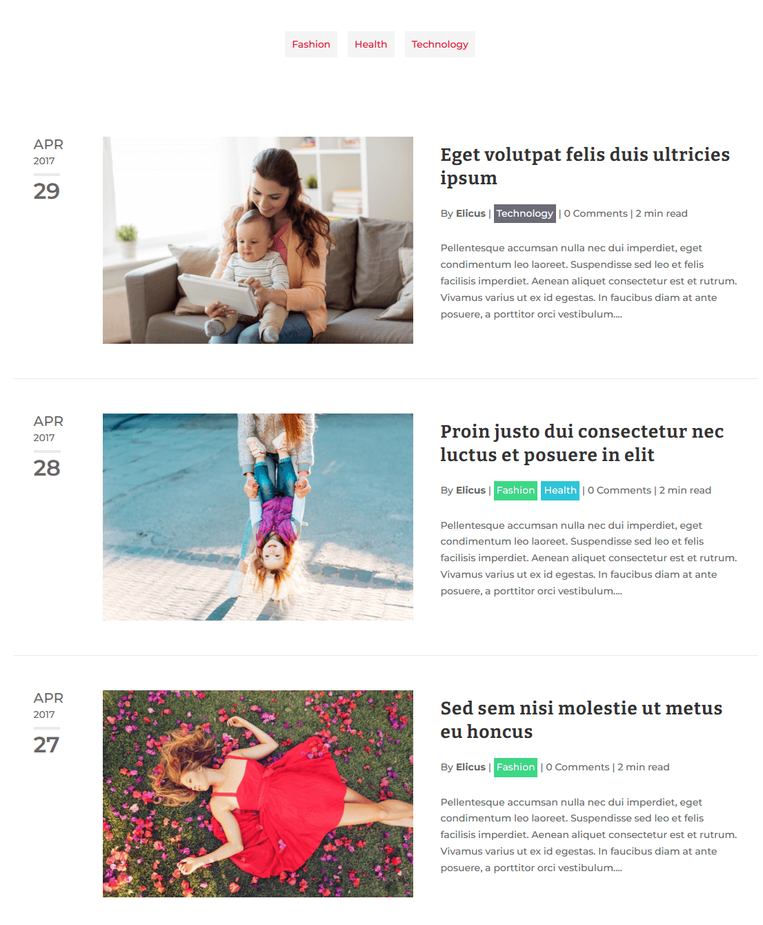 Divi blog category filter
