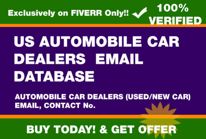 provide USA automobile car dealers email database