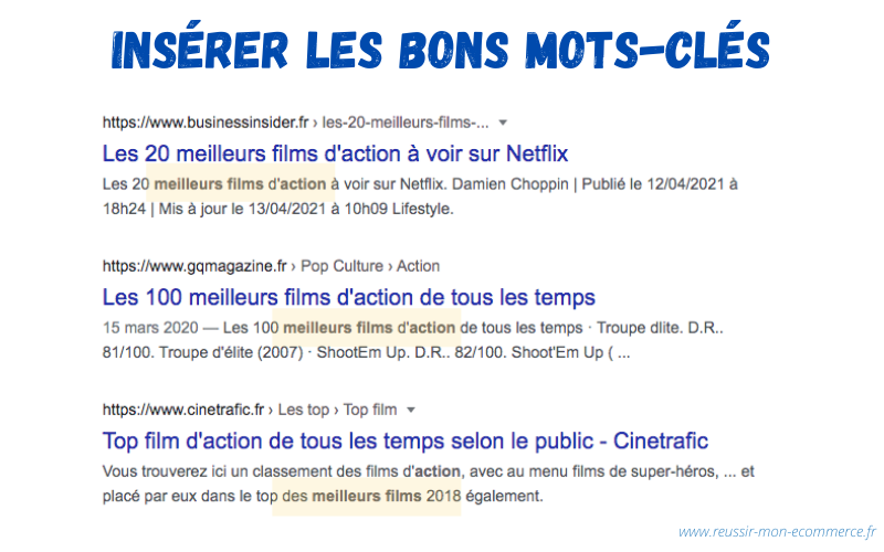 Placer des mots-clés dans la meta description