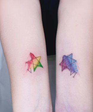 Rainbow Star Tattoo