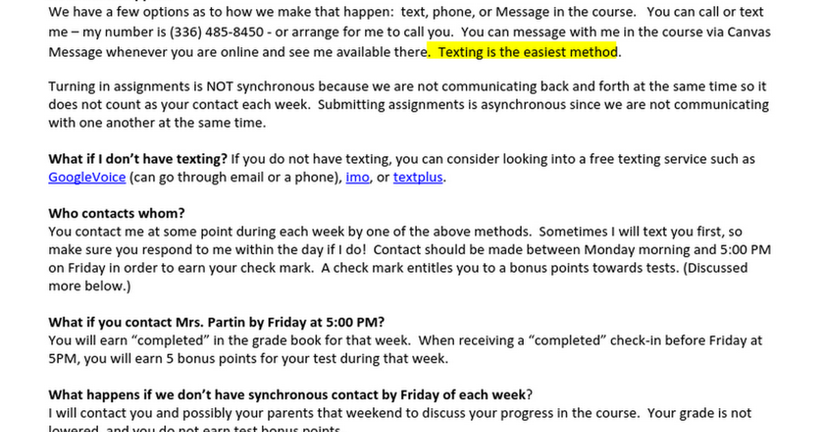 Weekly Sync Comm FAQs Phy Sci Fall and Spring