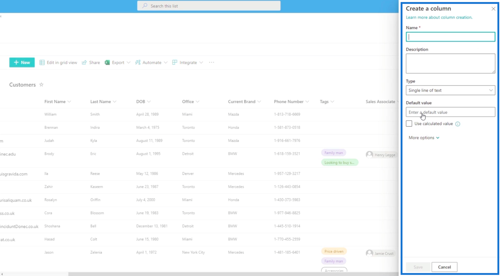 calculated columns in sharepoint