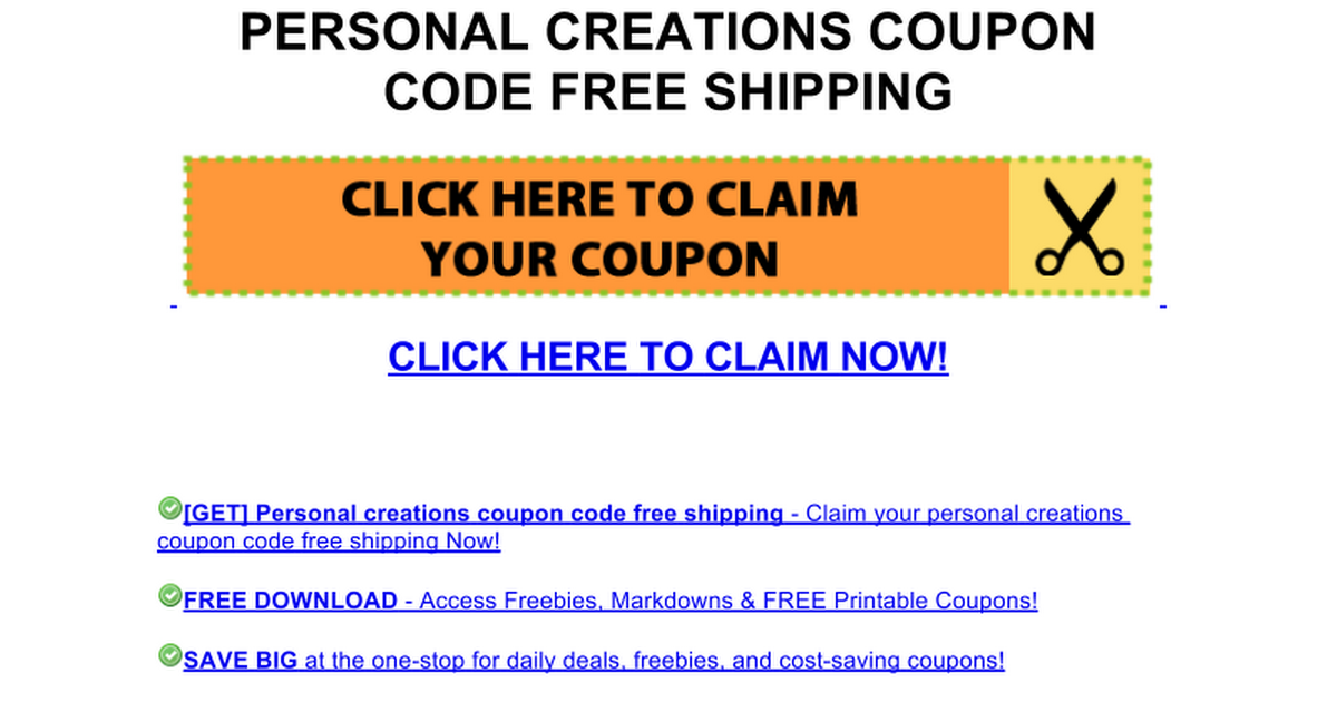 personal creations coupon code free shipping Google Docs