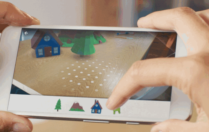 Gif showing an example of an AR filter being used on a mobile phone.