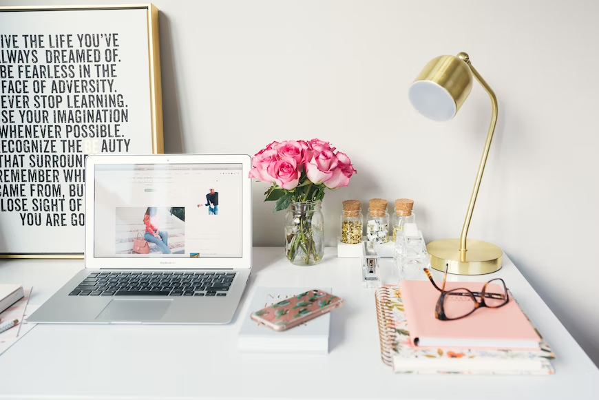 Executive desks are often personalised with personal items such as favourite quotes and flower pots by professionals who view their workplace as an extension of their home.