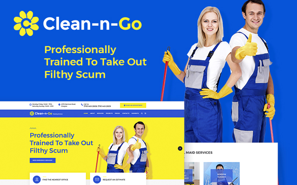 Clean-n-Go - Tema de WordPress para servicios de limpieza