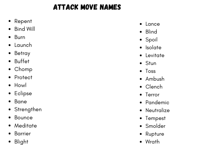 Attack Move Names