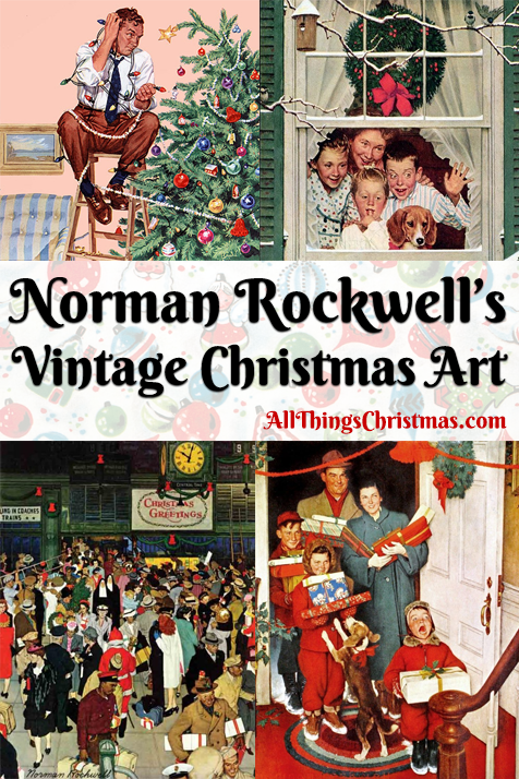 Norman Rockwell Christmas Vintage Art Facebook Pin