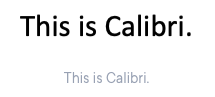 Esta é a Calibri