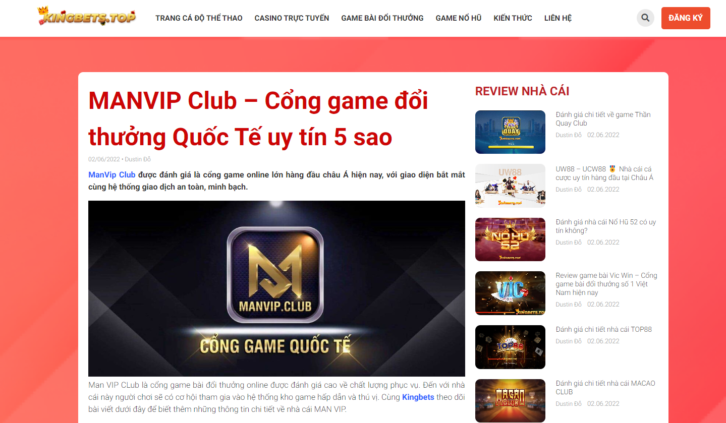 Kingbets.top - Website đánh giá nhà cái uy tín, chia sẻ kinh nghiệm cá cược