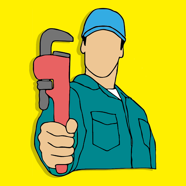  cartoon image of a plumber