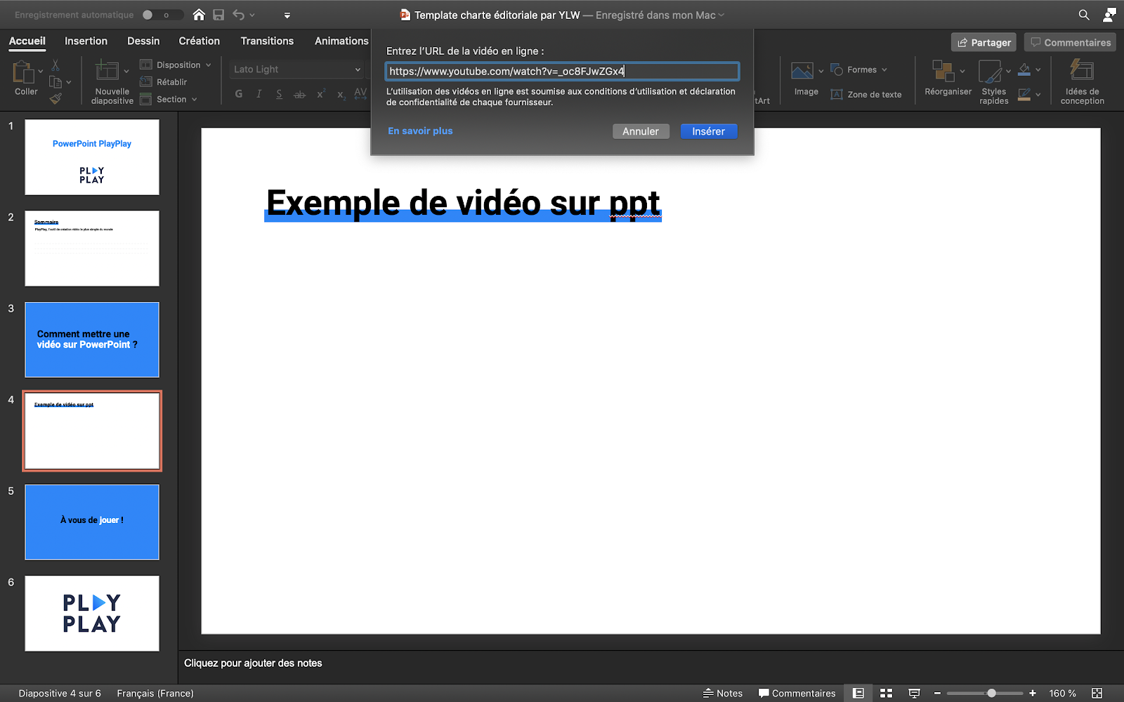 comment insérer une vidéo dans une slide powerpoint
