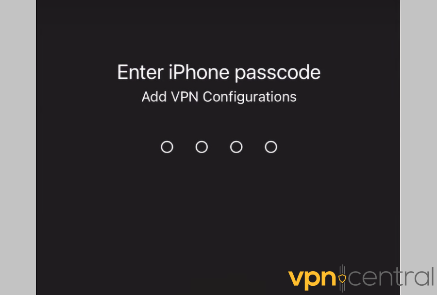 expressvpn enter iphone passcode