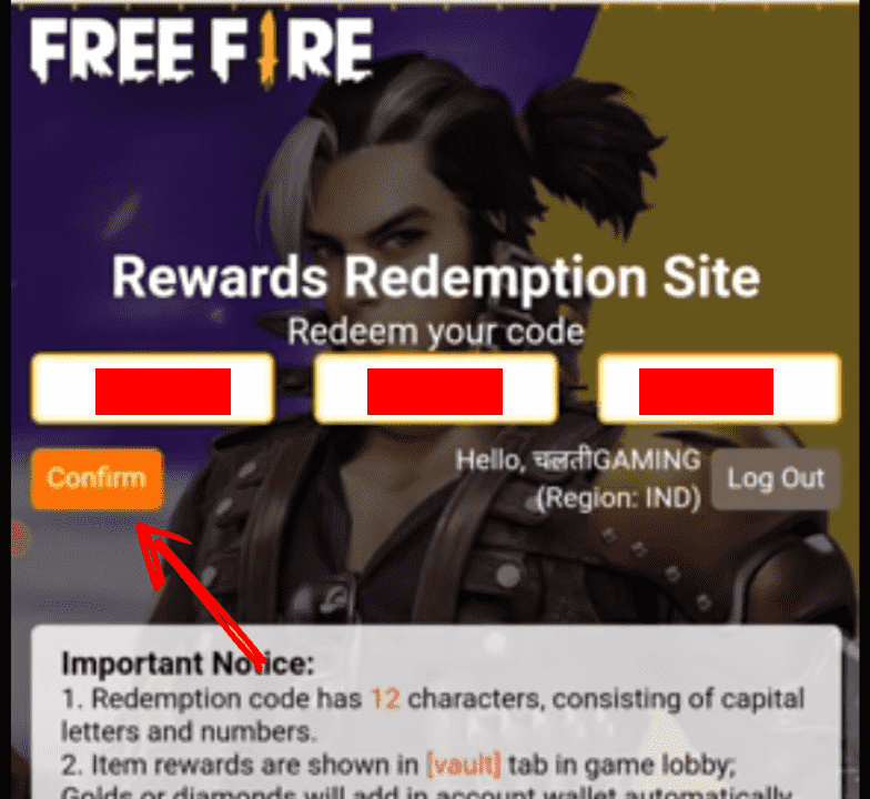 free fire redeem code daily update
