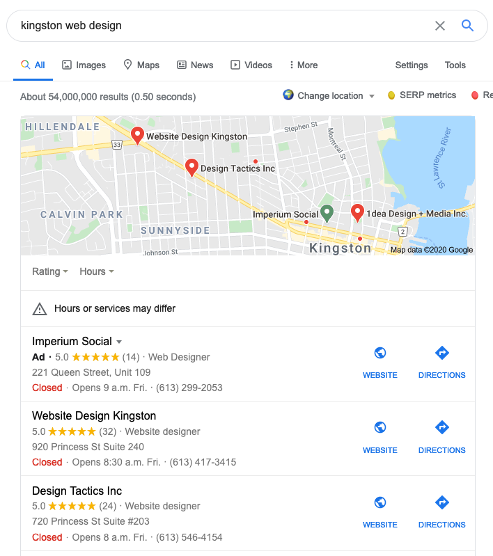 Google My Business Listing Kingston Web Design