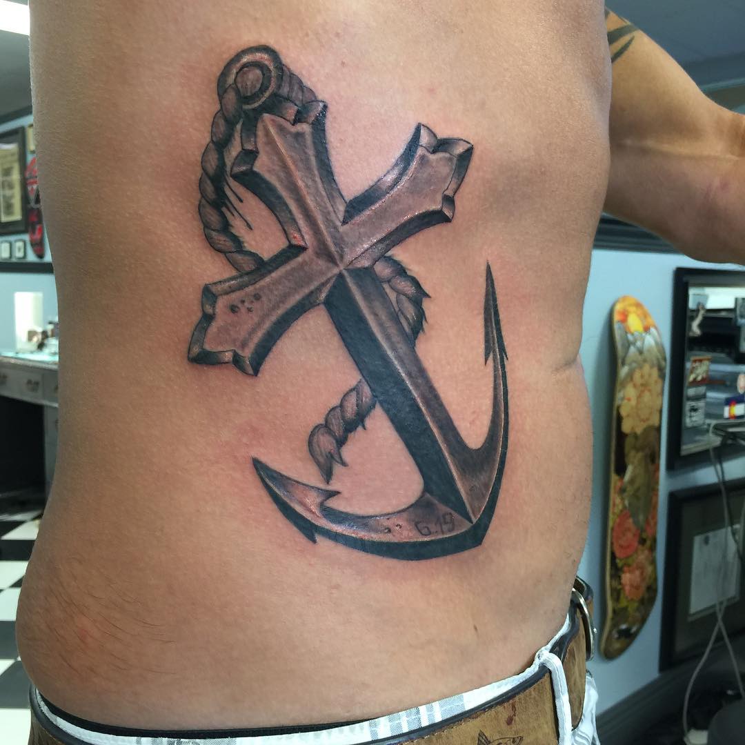 Anchor Cross Tattoo