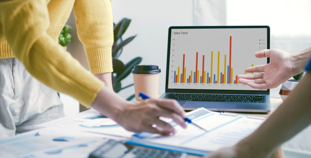 financial results and data on a desk