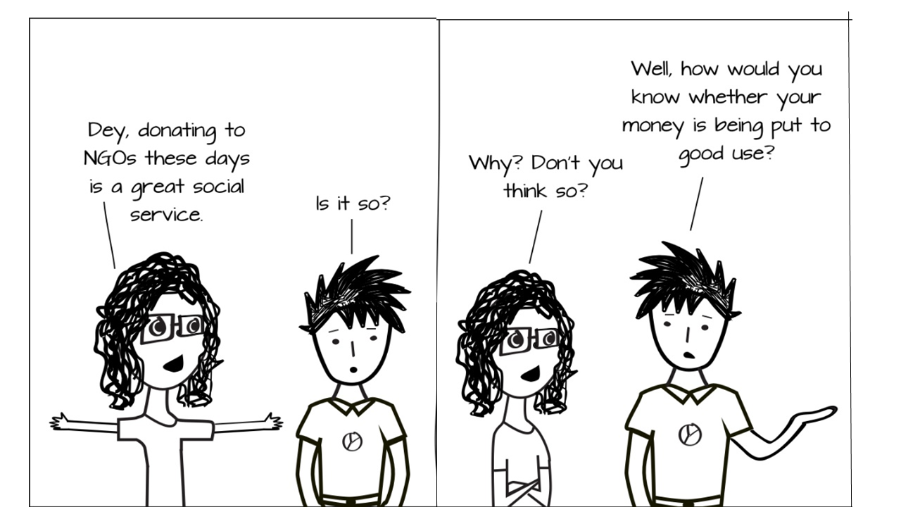 Dee and Dey comic strip conversation for the blog "3 ways data science is adding value to non-profit organizations"