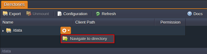 navigate to directory with exported files