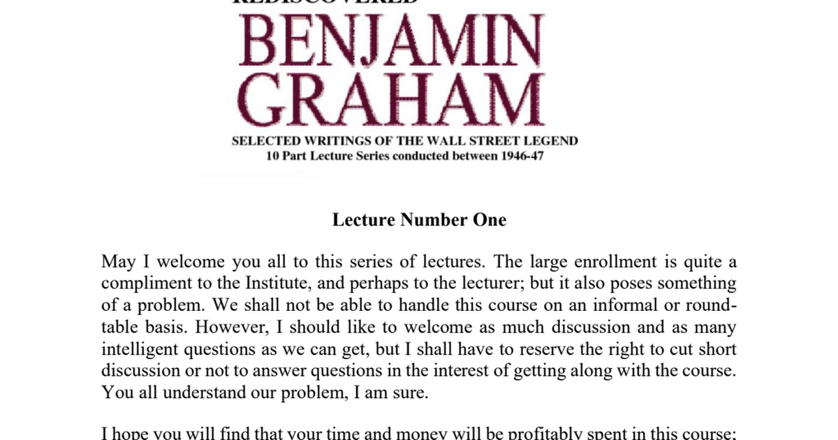 The Rediscovered Benjamin Graham Lectures from 1946:47.pdf