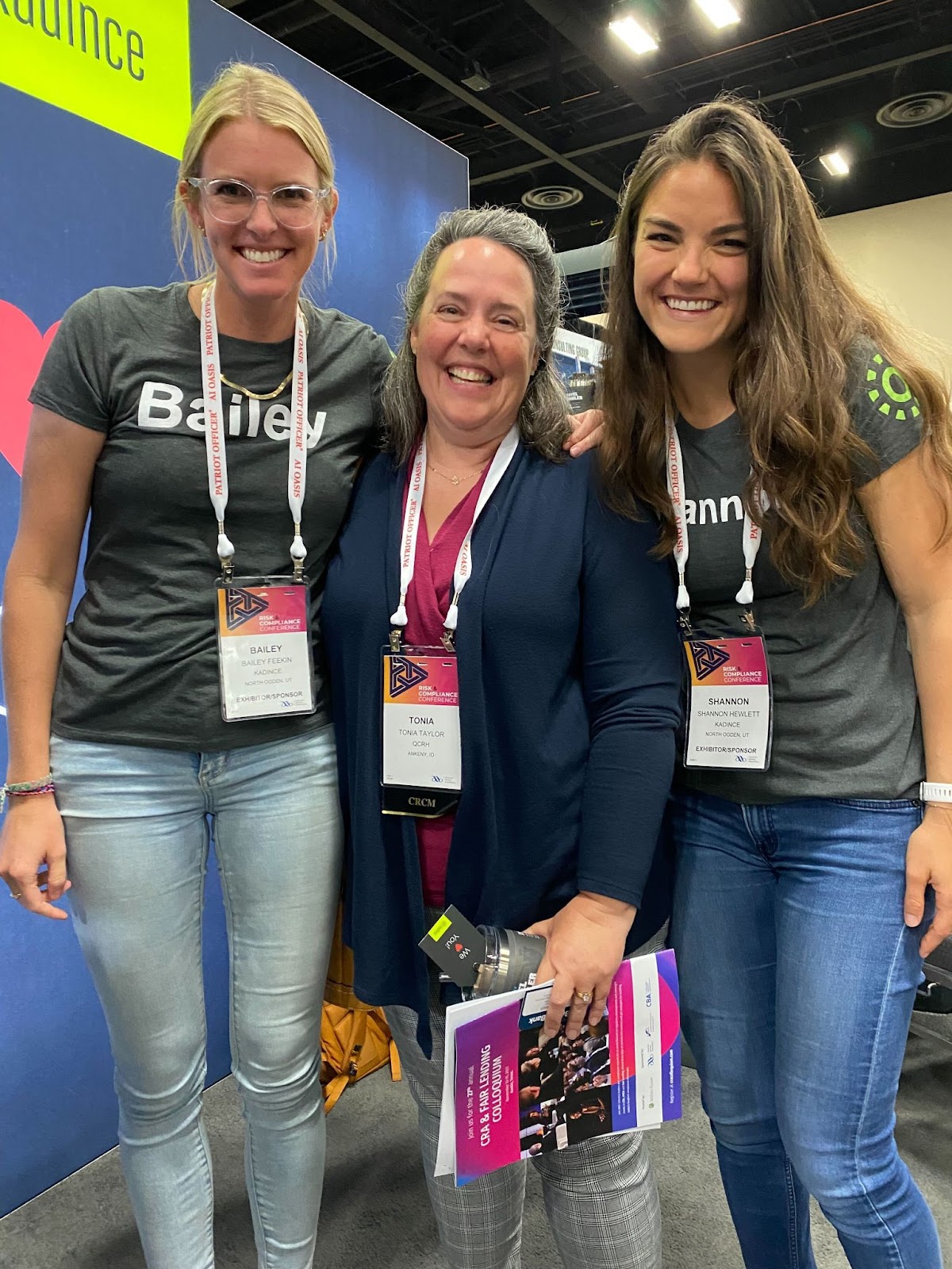 Tonia, Bailey, and Shannon at a conference