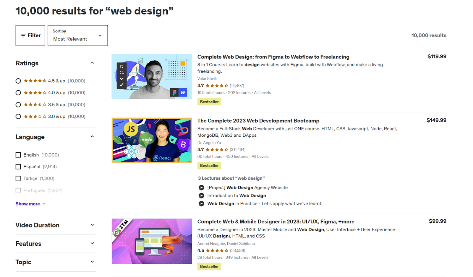 Work from Home Training Courses: choices on Udemy