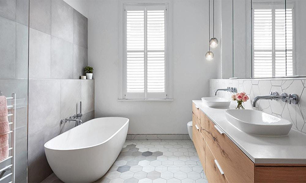 Small but still brings a feeling of spaciousness and openness to the bathroom.