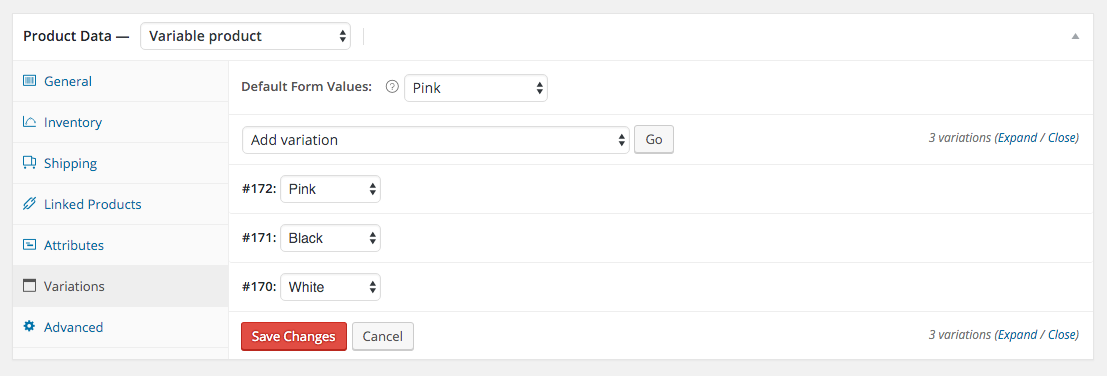 Produto Variável WooCommerce