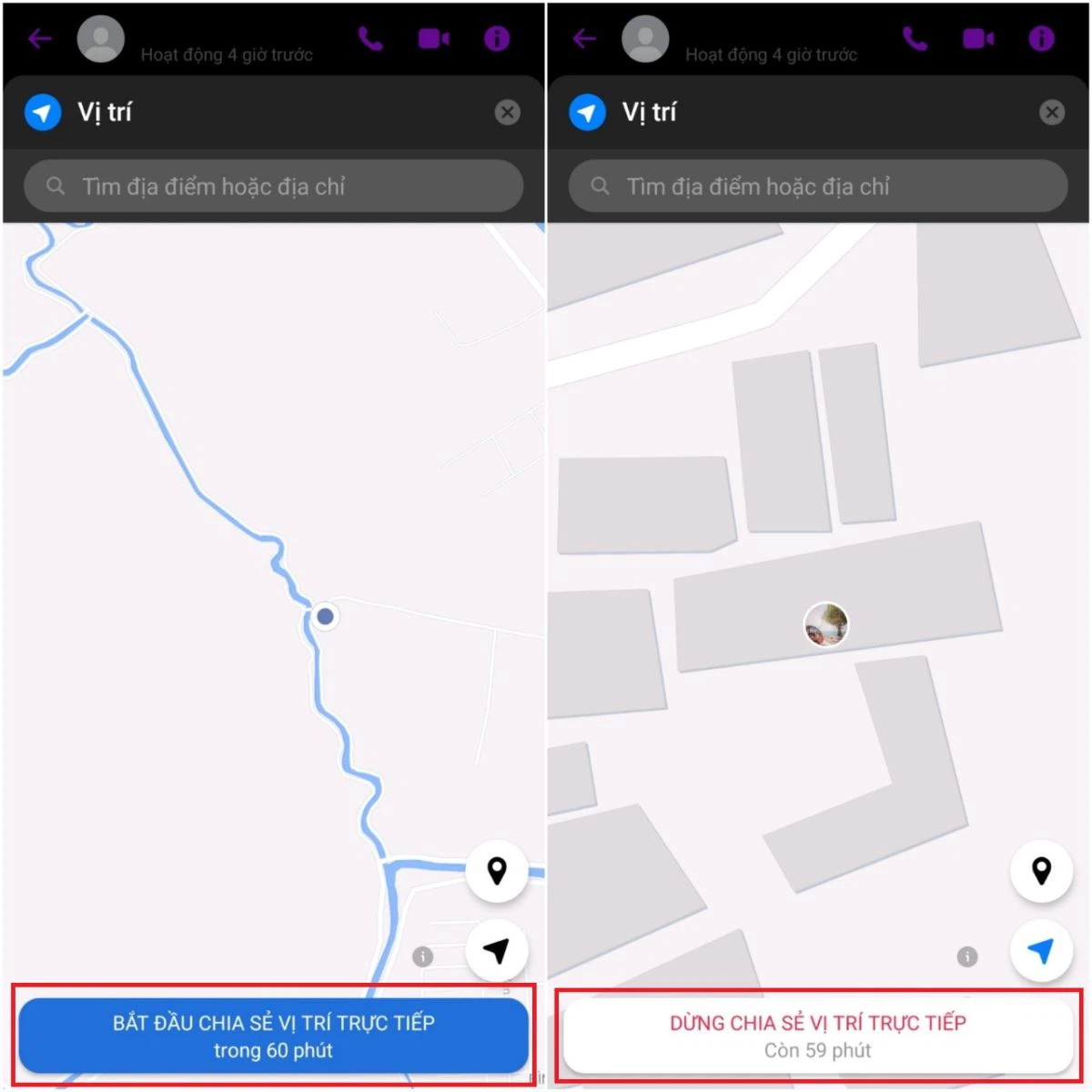hướng dẫn chia sẻ vị trí trên messenger