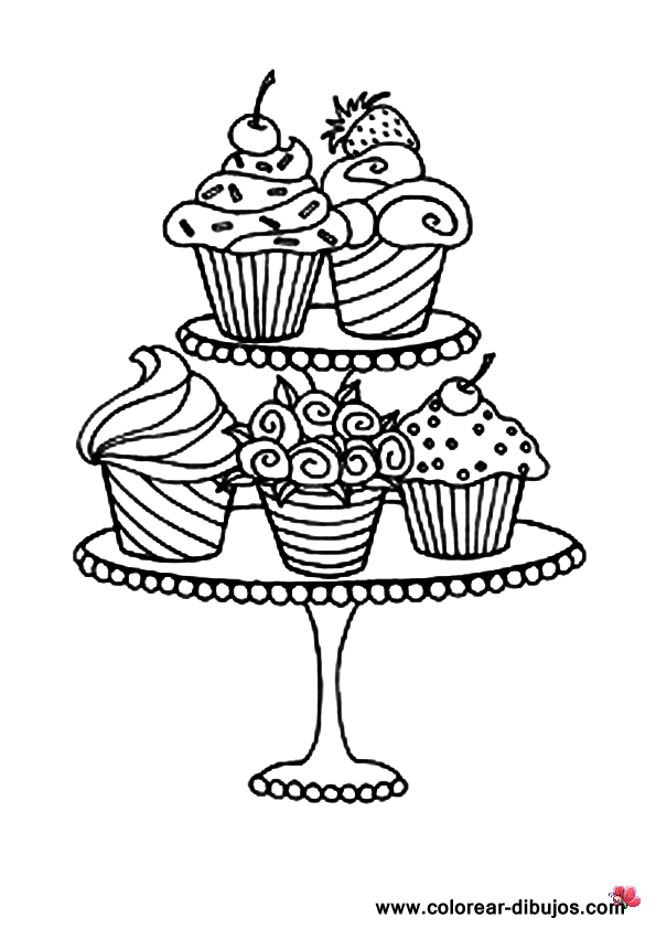 Dibujos de pasteles para colorear.Imprimir dibujos de pasteles ...