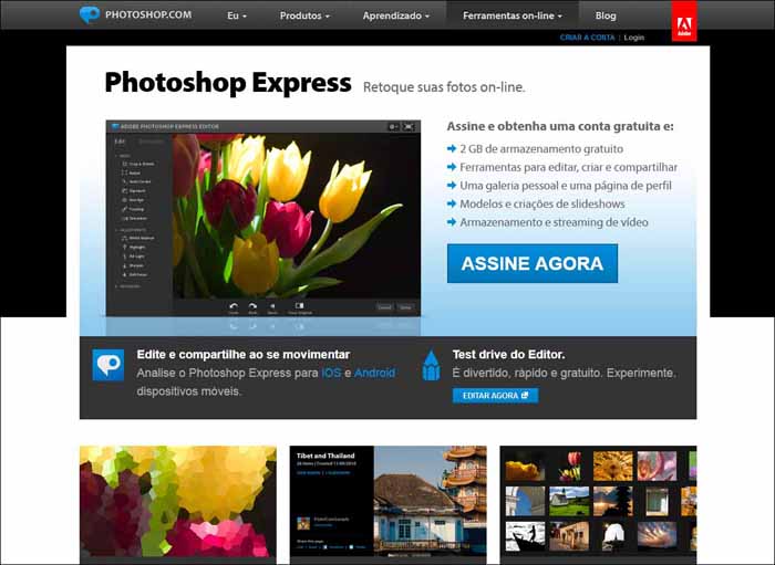 photoshop express 16 Melhores Editores de Fotografia Gratis para Utilização Online