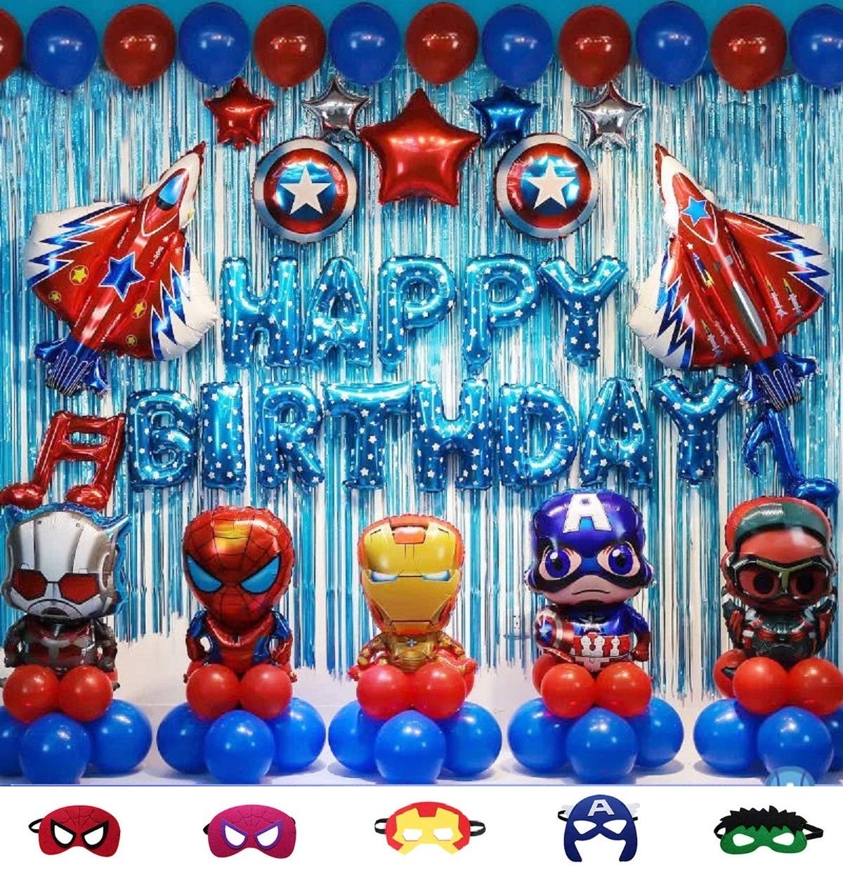 Avengers simple balloon decorations at home for birthday boy