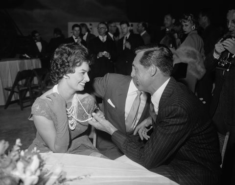 cary grant with stanley kramer and sophia loren