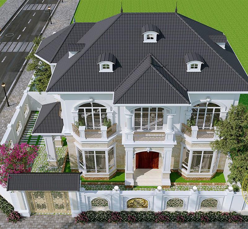 nhà tân cổ điển 2 tầng