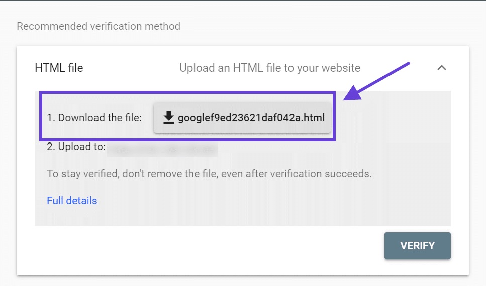 google search console steps for verification