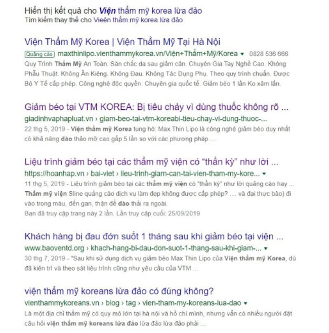 Viện giảm béo Korea lừa đảo