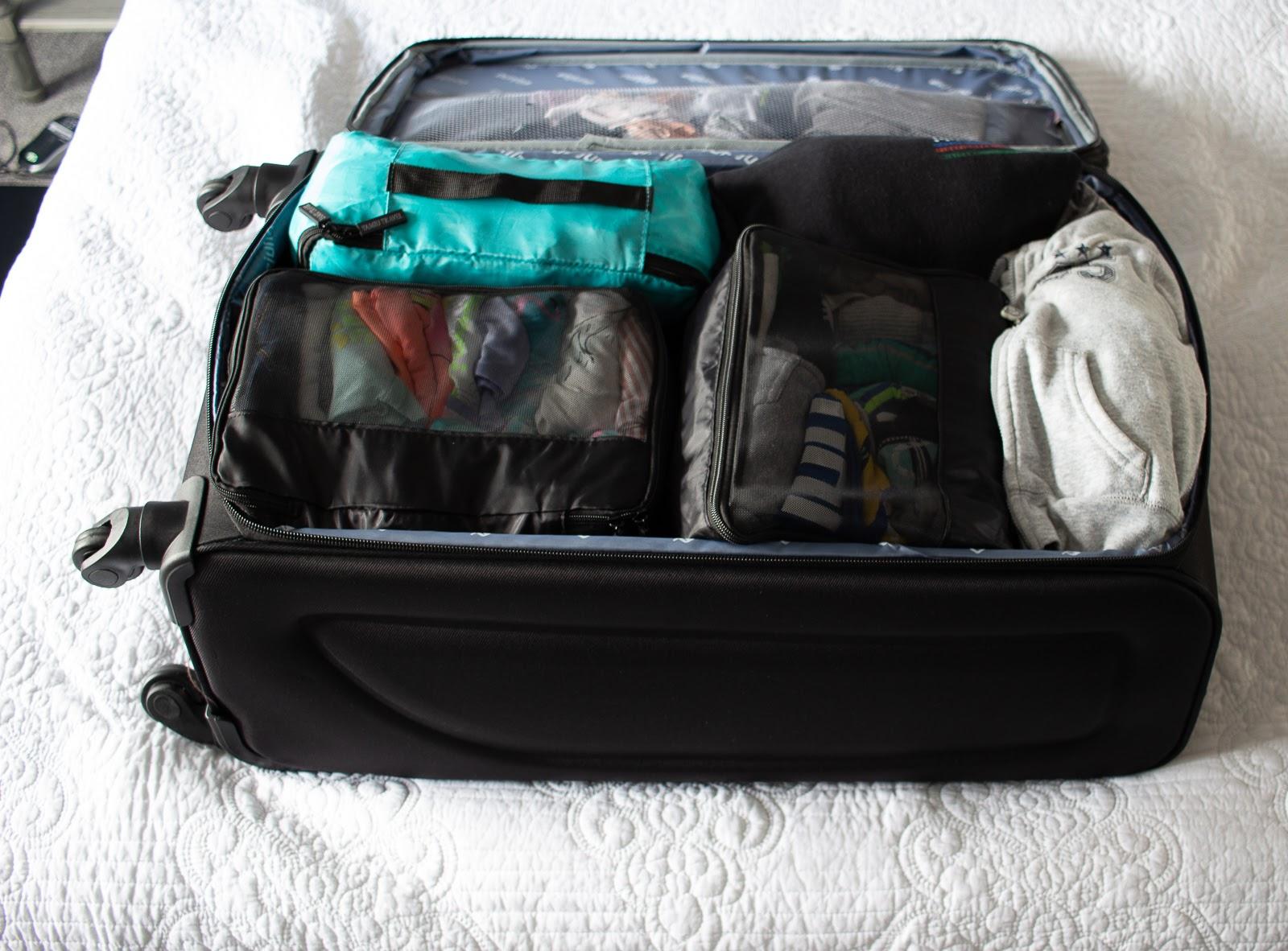 suitcase full of packing cubes