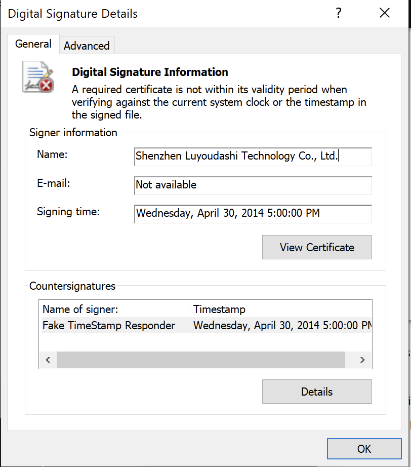 Old certificate, new signature: open-source tools forge signature timestamps on Windows drivers