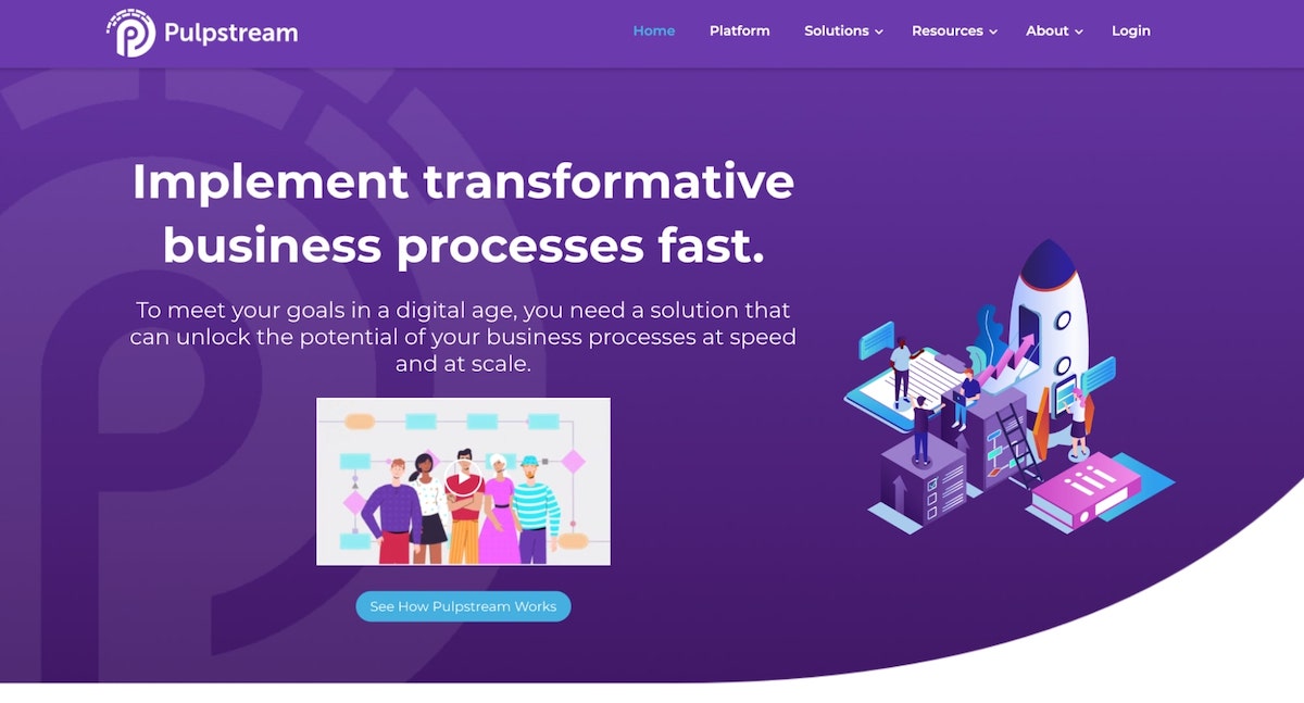 No code platform: Pulpstream website